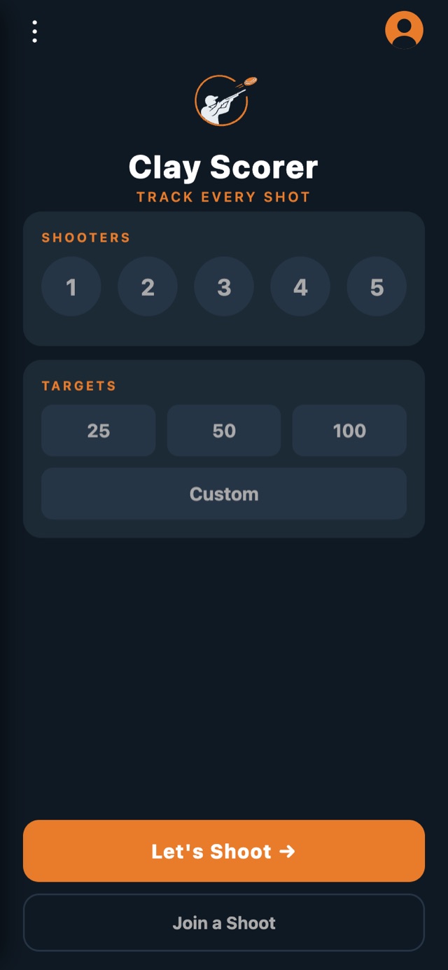 Clay Scorer home screen
